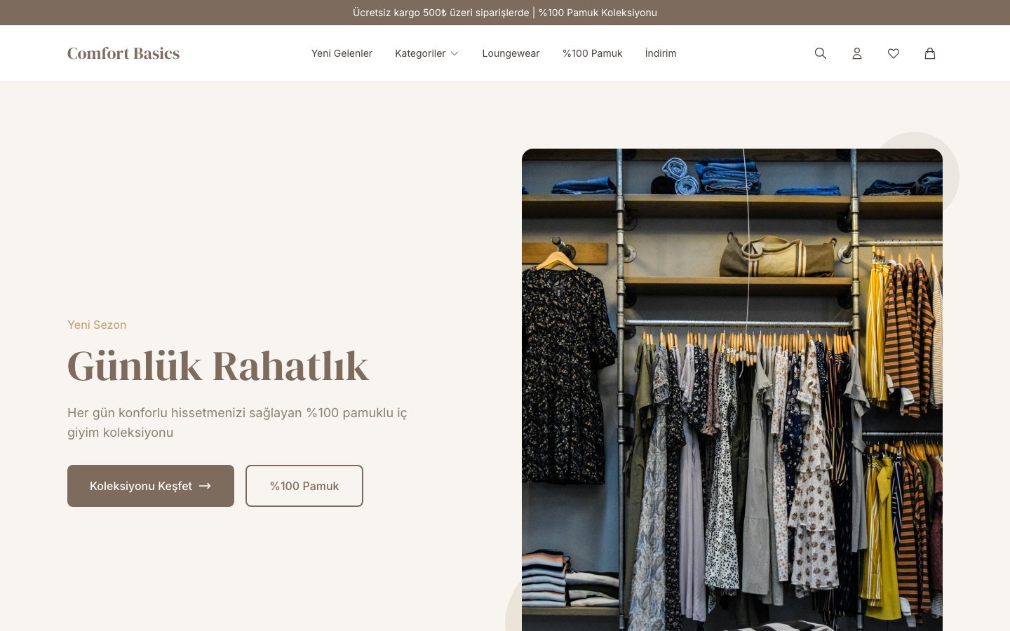 Küçük işletme e-ticaret sitesi